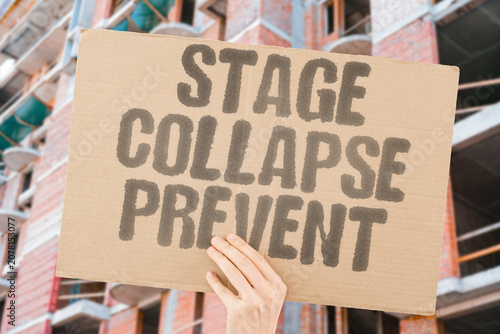 Canvas Print "Stage collapse prevent" Structures must be built to withstand loads
