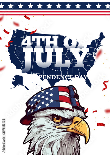 American eagle, 4th of July, Independence Day, patriotic vector icon