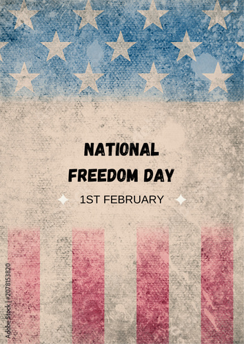 National Freedom Day, patriotic background, American flag, vintage texture, February 1st