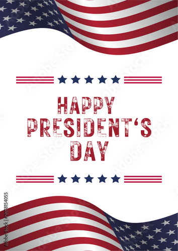 USA Patriotic Symbols, American Flags, President's Day, Holiday Vector Graphics