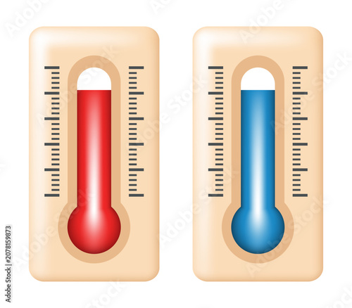 Thermometer 3d icon. Set of vector icons isolated on white background.