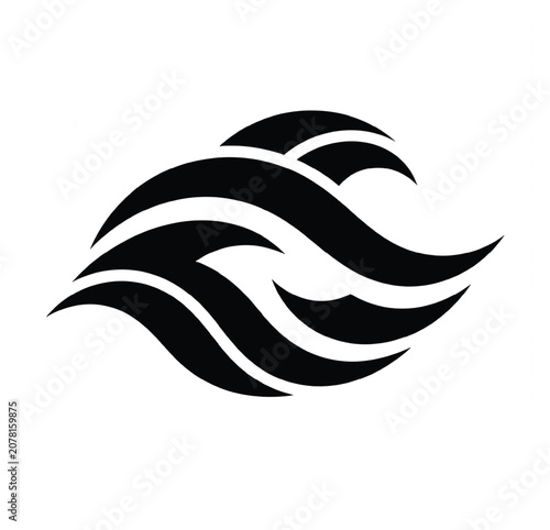 Graphic designers create abstract wave illustration for various media uses
