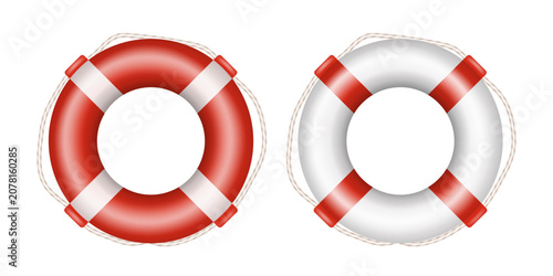 Lifebuoy 3d icon. Vector 3d clip art isolated on white background.