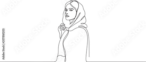 Obraz na plátne A woman opposes the obligation to wear a headscarf