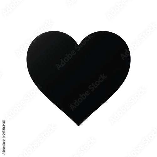 A large black heart is prominently displayed on a clean white background in a simple illustration.