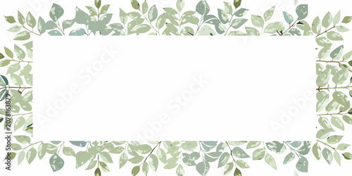 Watercolor Eucalyptus Frame With Green Leaves And Branch Arrangement botanical