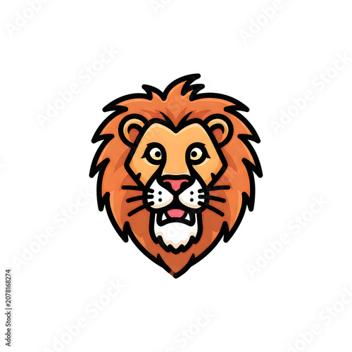 Cartoon lion head with open mouth