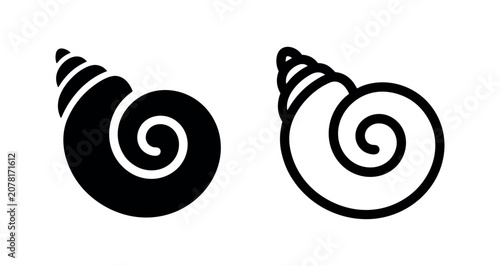 Konstfotografi Spiral seashell icon vector for marine life and beach themes.
