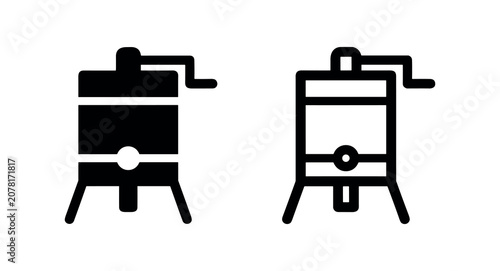Quadro su tela Butter churn icon set