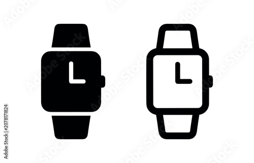 Fotografija Square wristwatch icon set