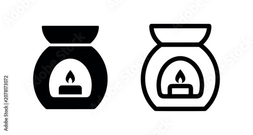 Cuadro en lienzo Aromatherapy diffuser or wax warmer icon set