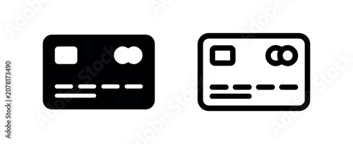Tableau sur toile Credit Card or Debit Card Icon Set