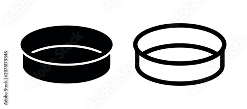 Tableau sur toile Round cake pan icon, baking and pastry container symbol