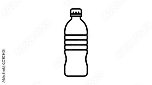 Bold outline plastic water bottle symbol.