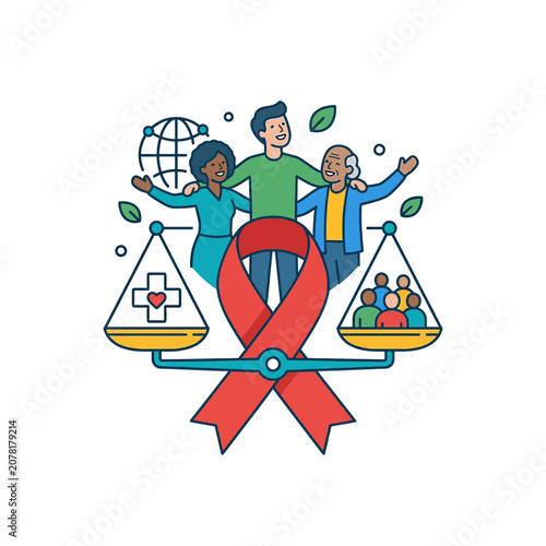 The Image Is An Illustration Of A Group Of People Standing In A Circle
