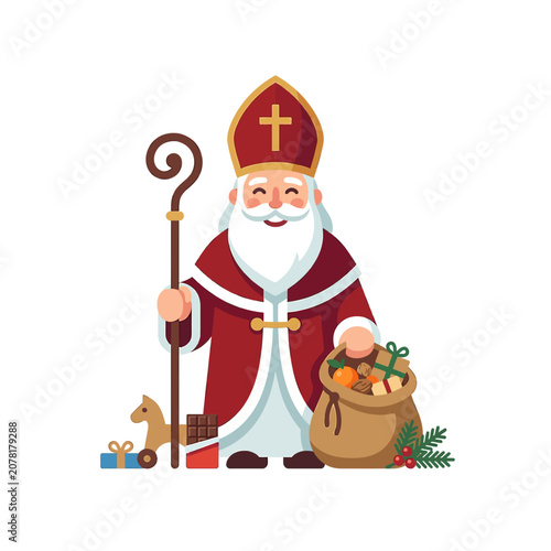 The Image Is An Illustration Of A Saint Christopher A Religious Figure