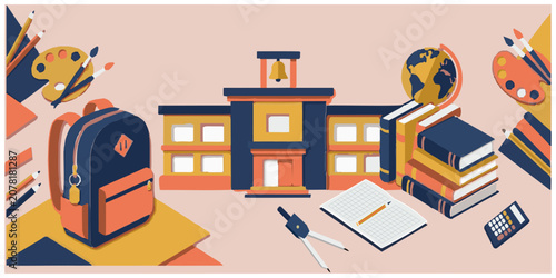 Modern Back-to-School Vector illustration.ai