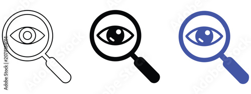 Obraz na plátně Spy Eye Icon Collection Representing Surveillance Monitoring Visibility Investig