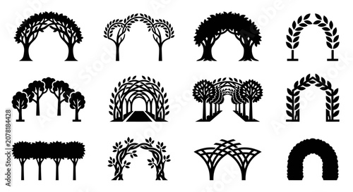 Tableau sur toile Garden Archways and Trellises - Silhouette Collection