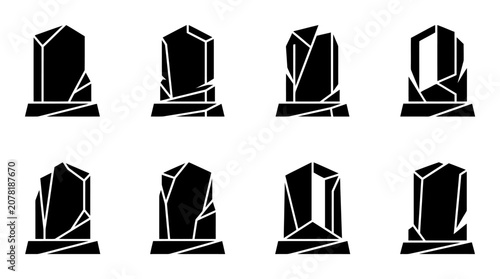 Foto Tombstone Icons: Gravestone Collection, Memorial Stone Designs, Cemetery Marker