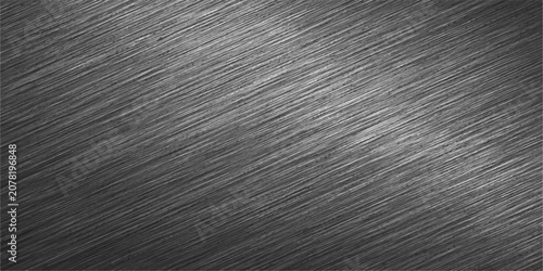 Fotografie textured brushed metal surface with fine linear scratches, displaying a matte gray sheen and reflecting subtle highlights