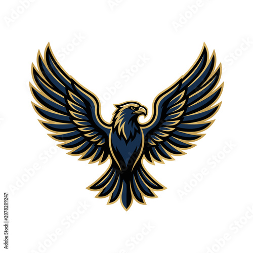 Majestic eagle mascot logo with wide spread wings.