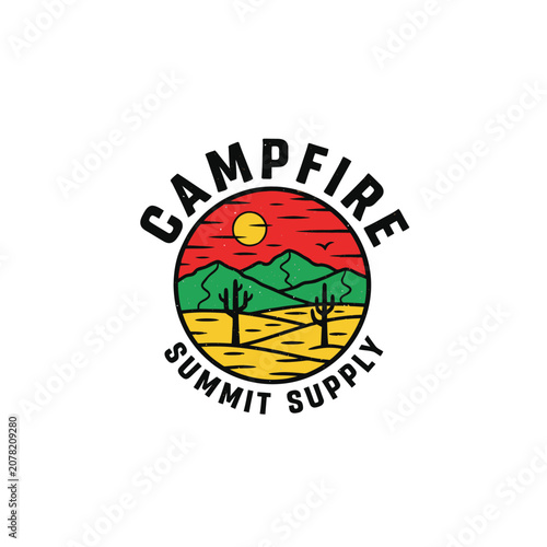 Red sky desert adventure logo.