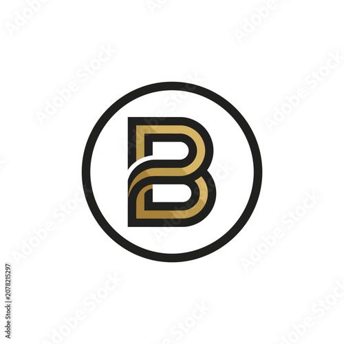 Minimalist letter B logo inside a black circle.