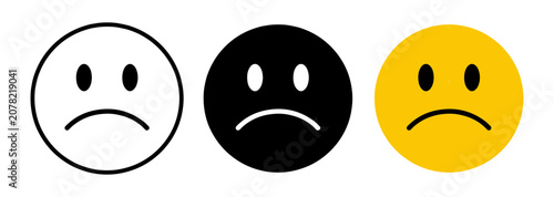 Colorful Smiley Face Icons Set Vector Collection Sad Emoji Emoticon Symbols Cartoon Expressions Buttons for Web UI App Design and Social Media Illustration