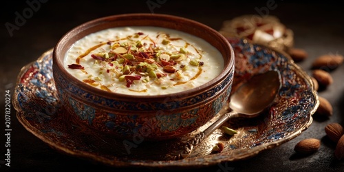 Creamy Soup Serving with Spices and Whole Nuts