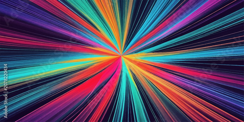 фотографія Abstract Colorful Rainbow Swirl Explosion Background with Bright Fractal Light B