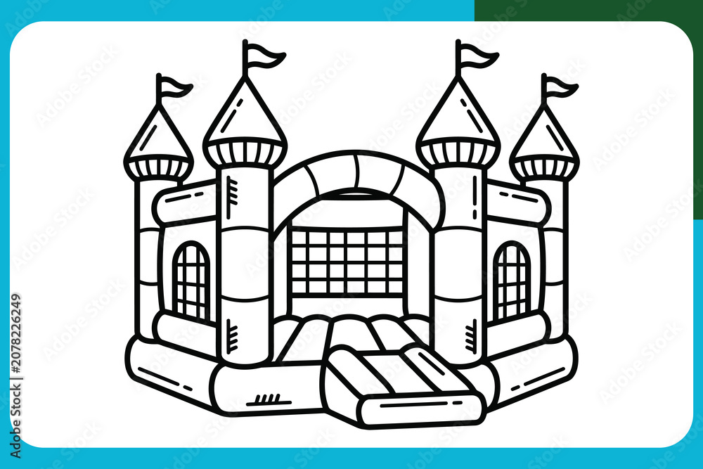 Naklejka premium Illustration of castle play structure with books underneath