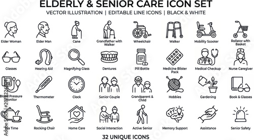 Elderly care professionals assisting senior citizens at home with medical equipment and daily activities.