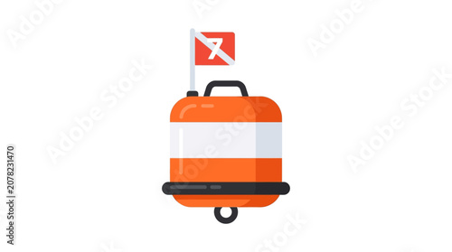 Photos Diving Buoy with Flag, Safety Marker for Scuba Divers in Ocean Waters