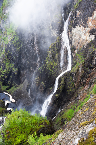 Voringsfossen waterfall, one of the most famous in Norway. Located between the Hardangerfjord and the Hardangervidda plateau