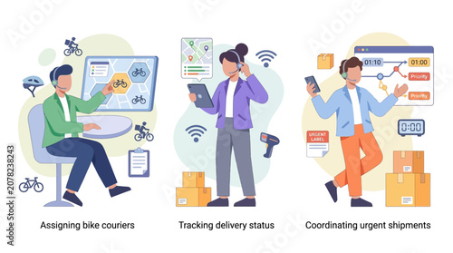 Quadro su tela Delivery service logistics: dispatch, tracking, and coordination