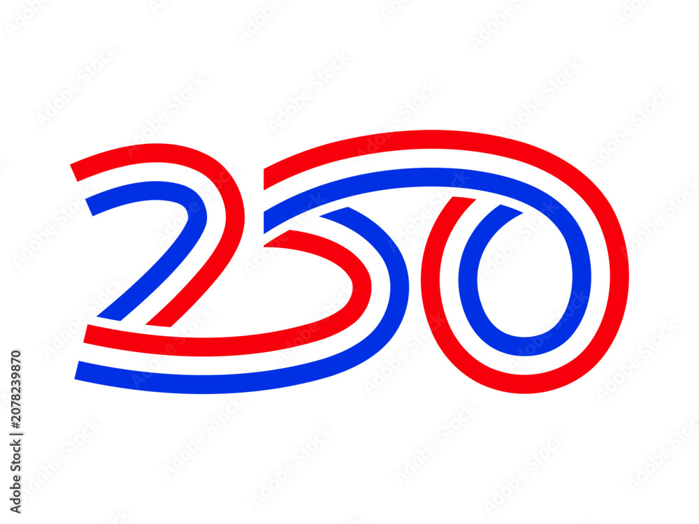 Obraz premium America 250th anniversary patriotic logo design