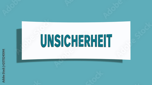 Bild auf Leinwand Unsicherheit (uncertainty) - A card isolated on light green background