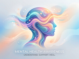 Mental health awareness understand support and heal on mental health day