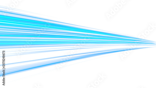 Blue Neon Horizontal Speed Lines With Bright Motion Blur And Futuristic Light Beam Effect On Dark Background