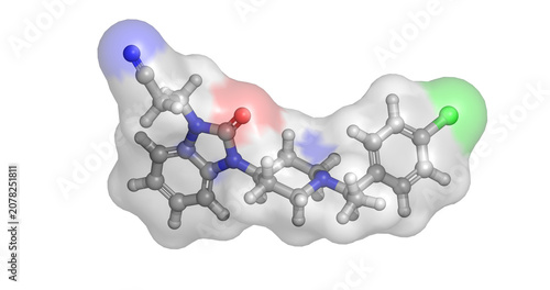 фотографія Cychlorphine, highly potent synthetic opioid, 3D molecule 4K