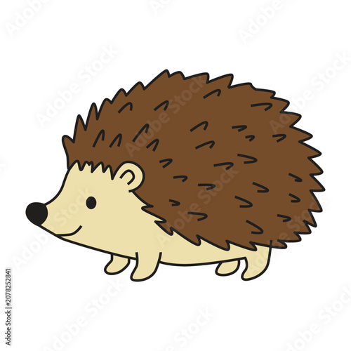 Cute doodle hedgehog illustration element vector on white background