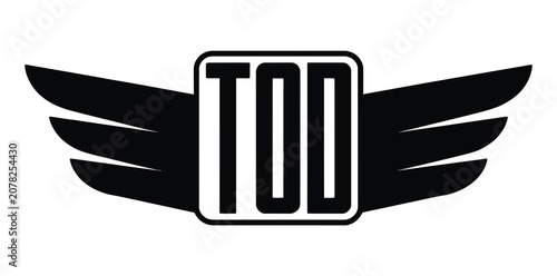 Fotografía TOD three letter wing minimalist creative concept logo, eagle wing symbol integr
