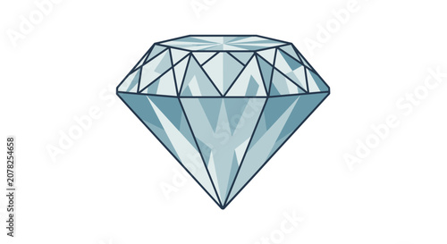 Minimalist blue diamond illustration on plain white background