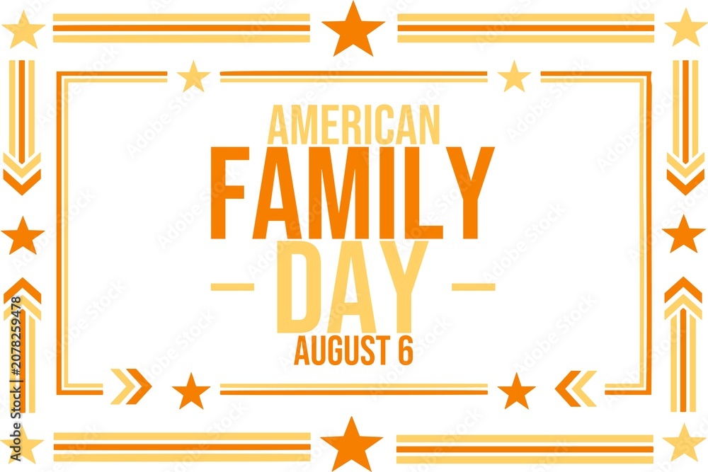 Obraz premium American Family Day Celebration Background with Happy Family Home Illustration - V2