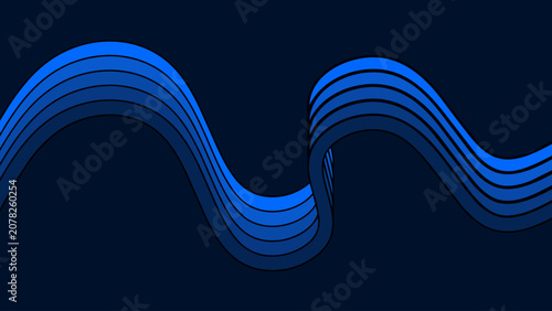 Canvastavla Dynamic abstract background with undulating blue lines creating a flowing wave p