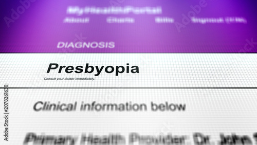 Fotografie Generic Health Portal with Ear Health Diagnosis - Presbyopia