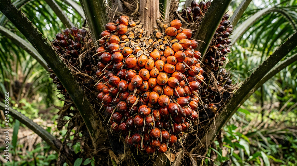 Fototapeta premium Oil palm fruit ready for harvest.