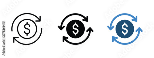 Foto Money and finance icon representing dollar symbol circular arrows for financial
