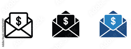 Photos Money envelope icon representing financial salary cash transfer and income for p
